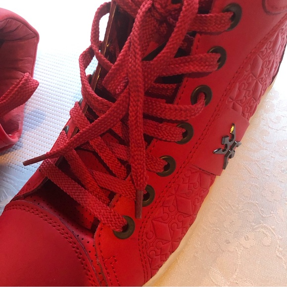 Miggy Vintage Red High-Top Sneakers Men’s Size 9 Lace-Up Life-Style Casual Shoes - Picture 13 of 16